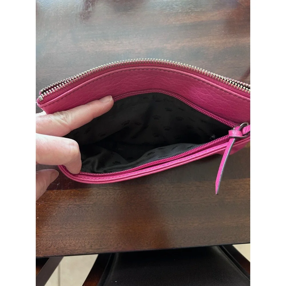 Vintage Juicy Couture Hot Pink Wristlet Clutch Pouch Purse Embellished‎ 